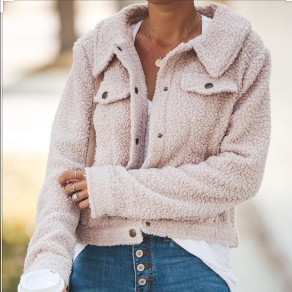 Mauve Fuzzy Teddy Jacket